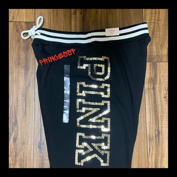 PINK VS 2017 FASHION SHOW BLING ROSES HOODIE AND JOGGERS SET - Picture 7 of 11